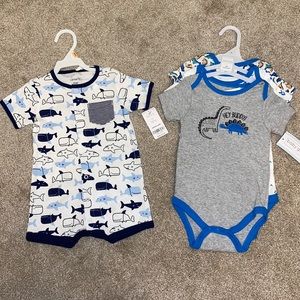 NWT Carter’s baby one piece romper and 3pk onesies